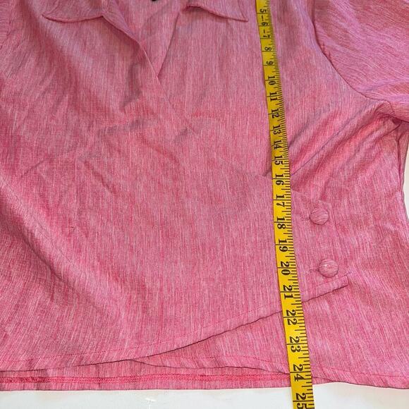 NWT Pretty Little Thing Pink Wrap Front Top Size 24 - Picture 7 of 10